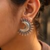 Oxidized Half Moon Earring Mesmerizing Design for Festive Party Wear 7 Oxidized Half Moon Earring stylish brass jewelry design