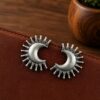 Oxidized Half Moon Earring stylish brass jewelry design