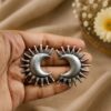 Oxidized Half Moon Earring stylish brass jewelry design