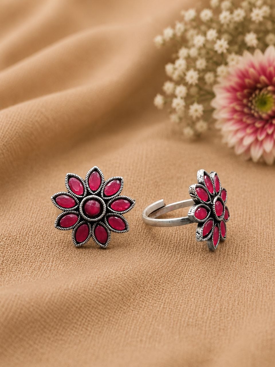 Floral Art Toe Ring Charming Design for Beautiful Traditional Wear 2 Floral Art Toe Ring stylish brass jewelry design