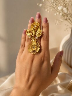 Designer Floral Ring stylish brass jewelry design