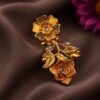 Gold Plated Designer Floral Ring Exquisite Style for Fashion Wear 3 Designer Floral Ring stylish brass jewelry design