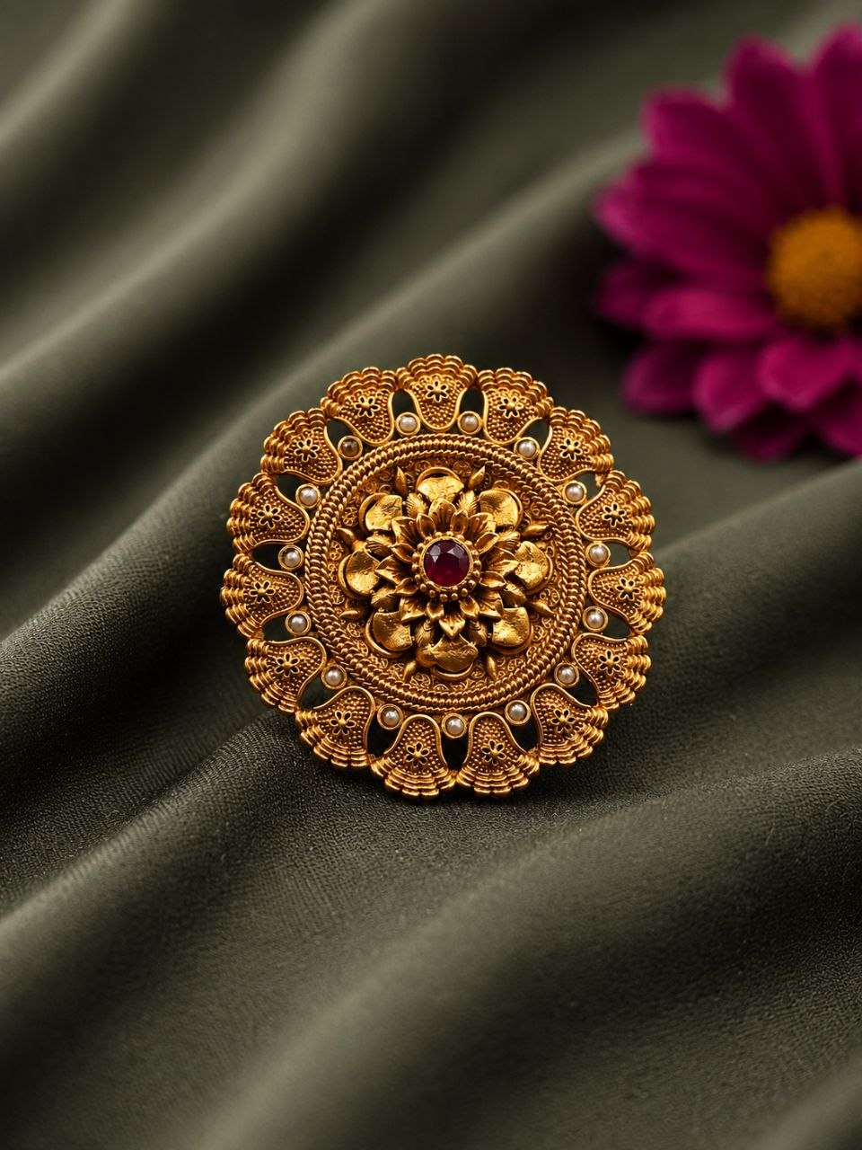 Gold Plated Ring Gorgeous Design for Stylish Fashion Wear 1 Gold Plated Ring stylish brass jewelry design