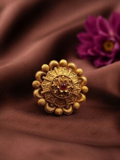 Gold Plated Floral Ring stylish brass jewelry design