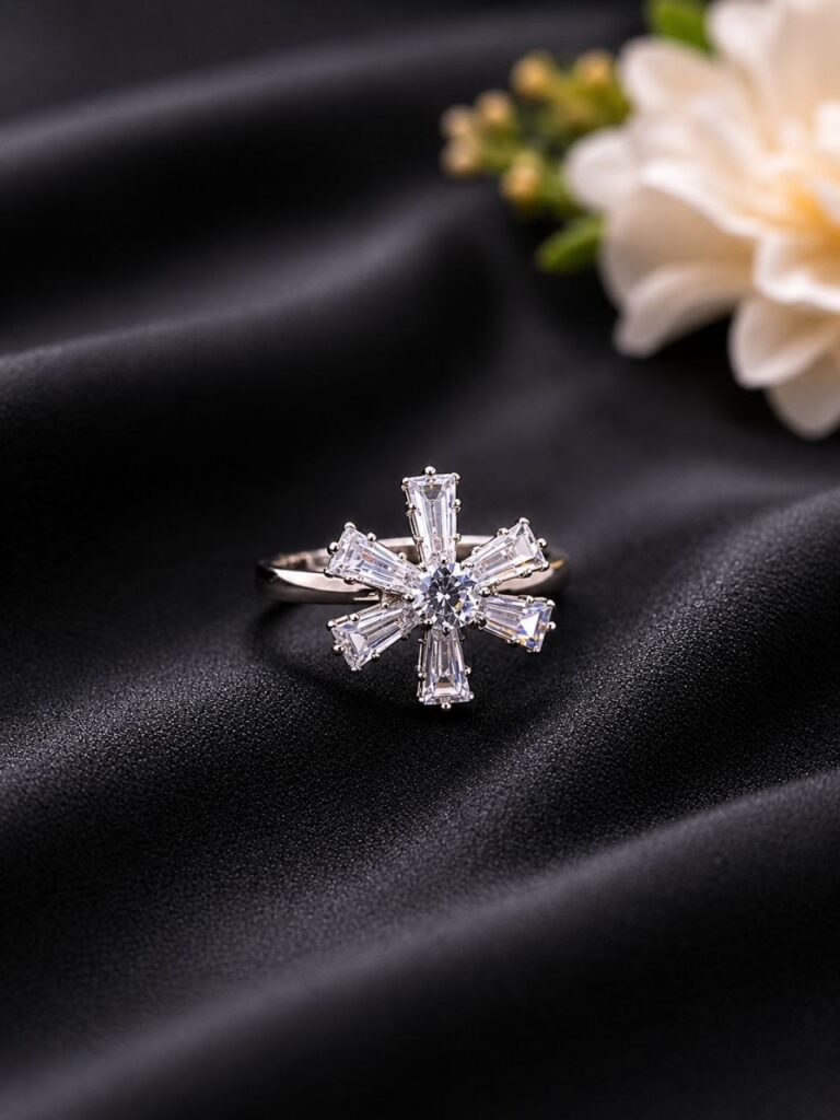 Floral AD Ring Dazzling Design for Beautiful Fashion Wear