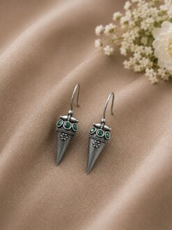 Silver Hook Earring stylish brass jewelry design