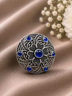 Silver Floral Ring stylish brass jewelry design