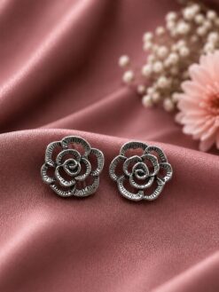 Rose Stud Earring stylish brass jewelry design
