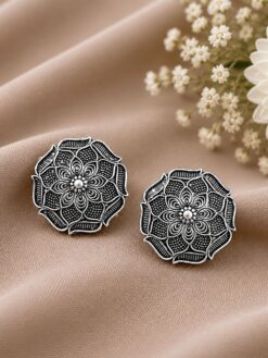 Floral Stud Earring stylish brass jewelry design