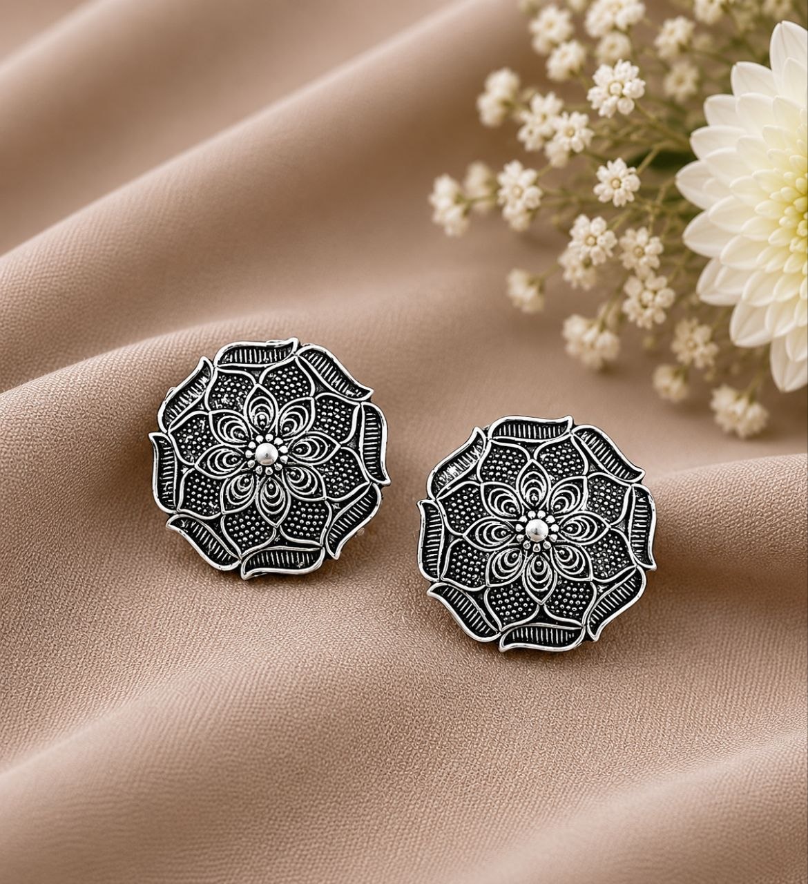 Floral Stud Earring Elegant Design for Party Wear 1 Floral Stud Earring stylish brass jewelry design