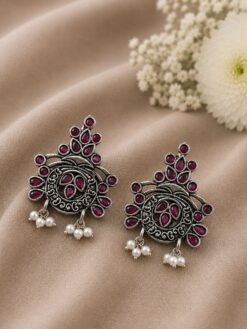 Silver Earring stylish brass jewelry design