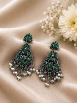 Silver Floral Earring stylish brass jewelry design