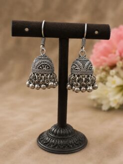 Silver Jhumki Earring stylish brass jewelry design