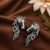 Designer Horse Stud Earring stylish brass jewelry design