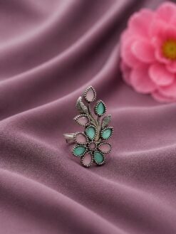 Adjustable Floral Ring stylish brass jewelry design