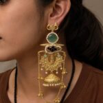 Gold Plated Kashmiri Earring Parrot Design for Traditional Festive Wear - "MInt"