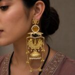 Gold Plated Kashmiri Earring Parrot Design for Traditional Festive Wear