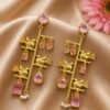 Unique Gold Plated Bird Earring stylish brass jewelry design