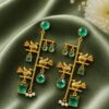 Unique Gold Plated Bird Earring stylish brass jewelry design
