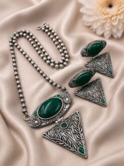 Designer Necklace Set stylish brass jewelry design
