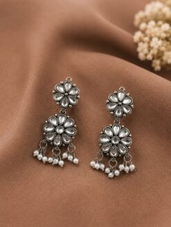 Floral Stud Earring stylish brass jewelry design