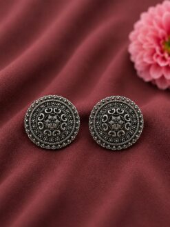 Oxidized Stud Earring stylish brass jewelry design