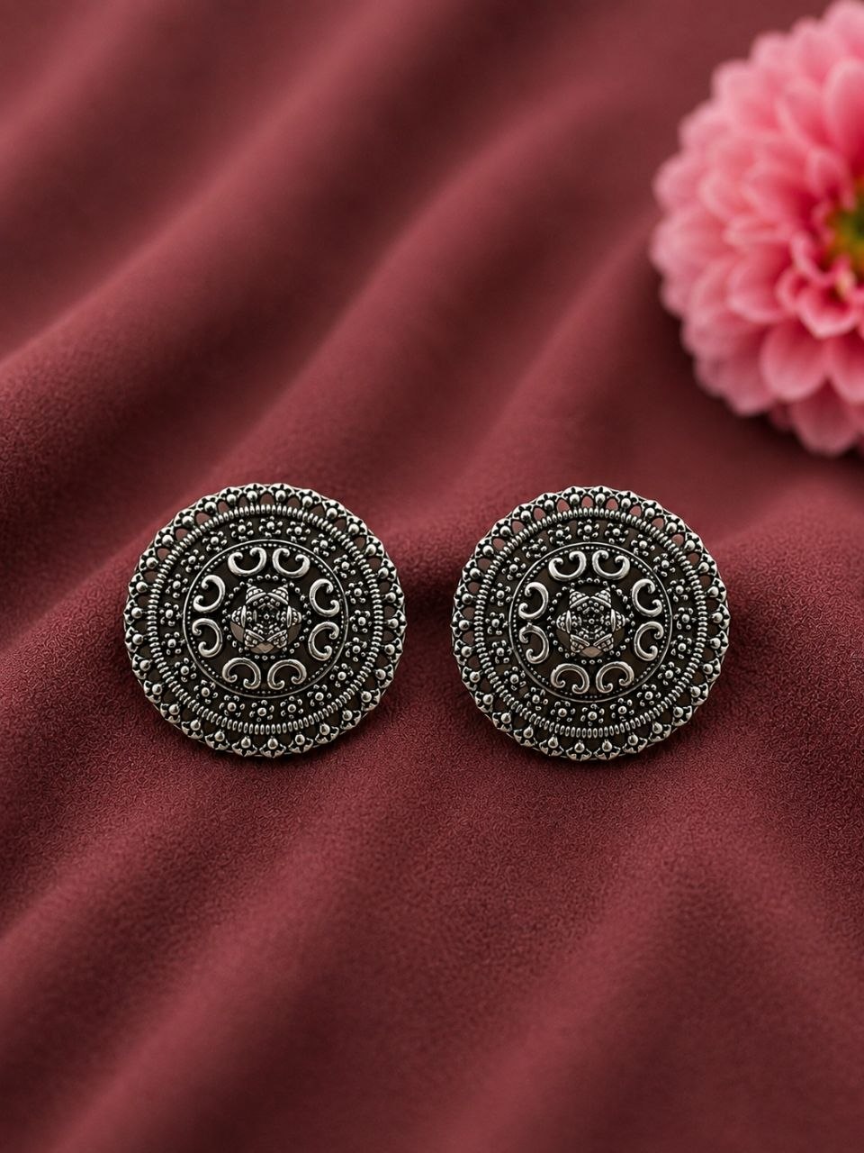 Oxidized Stud Earring Traditional Design for Party Wear 1 Oxidized Stud Earring stylish brass jewelry design