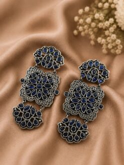 Unique Silver Earring stylish brass jewelry design