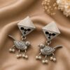 Silver Bird Earring stylish brass jewelry design