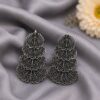 Silver Peacock Earring stylish brass jewelry design