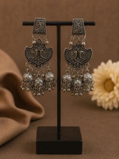 Silver Jhumka Earring stylish brass jewelry design