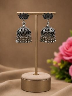 Lotus Jhumka Earring stylish brass jewelry design
