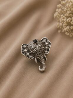 Silver Elephant Ring stylish brass jewelry design