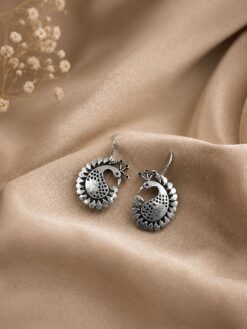 Peacock Hook Earring stylish brass jewelry design