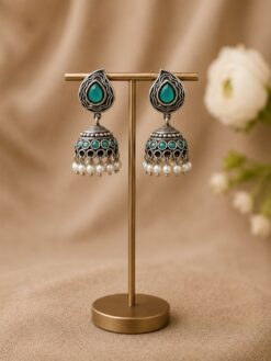 Silver Jhumka Earring stylish brass jewelry design