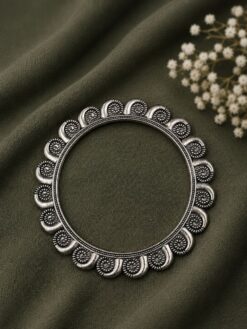 Silver Floral Bangle stylish brass jewelry design