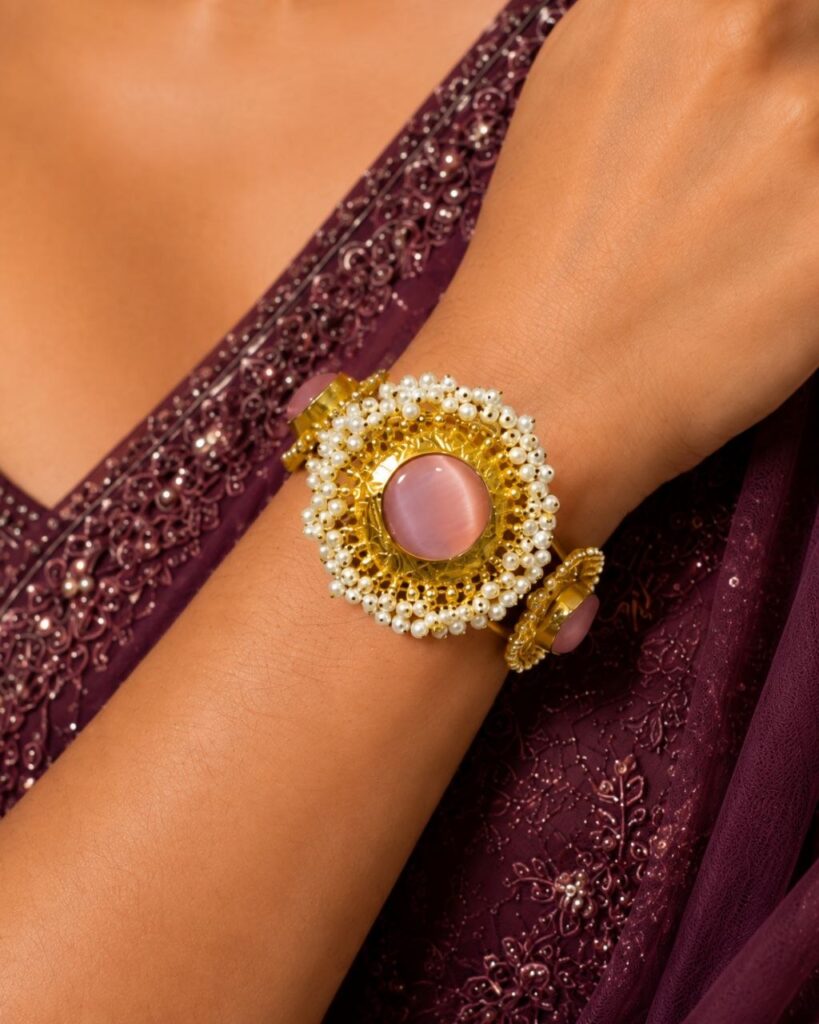 Handcrafted Round Bangle Artisan Design for Traditional Fashion Wear
