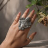 Designer Silver Ring stylish brass jewelry design