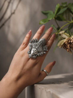 Designer Silver Ring stylish brass jewelry design