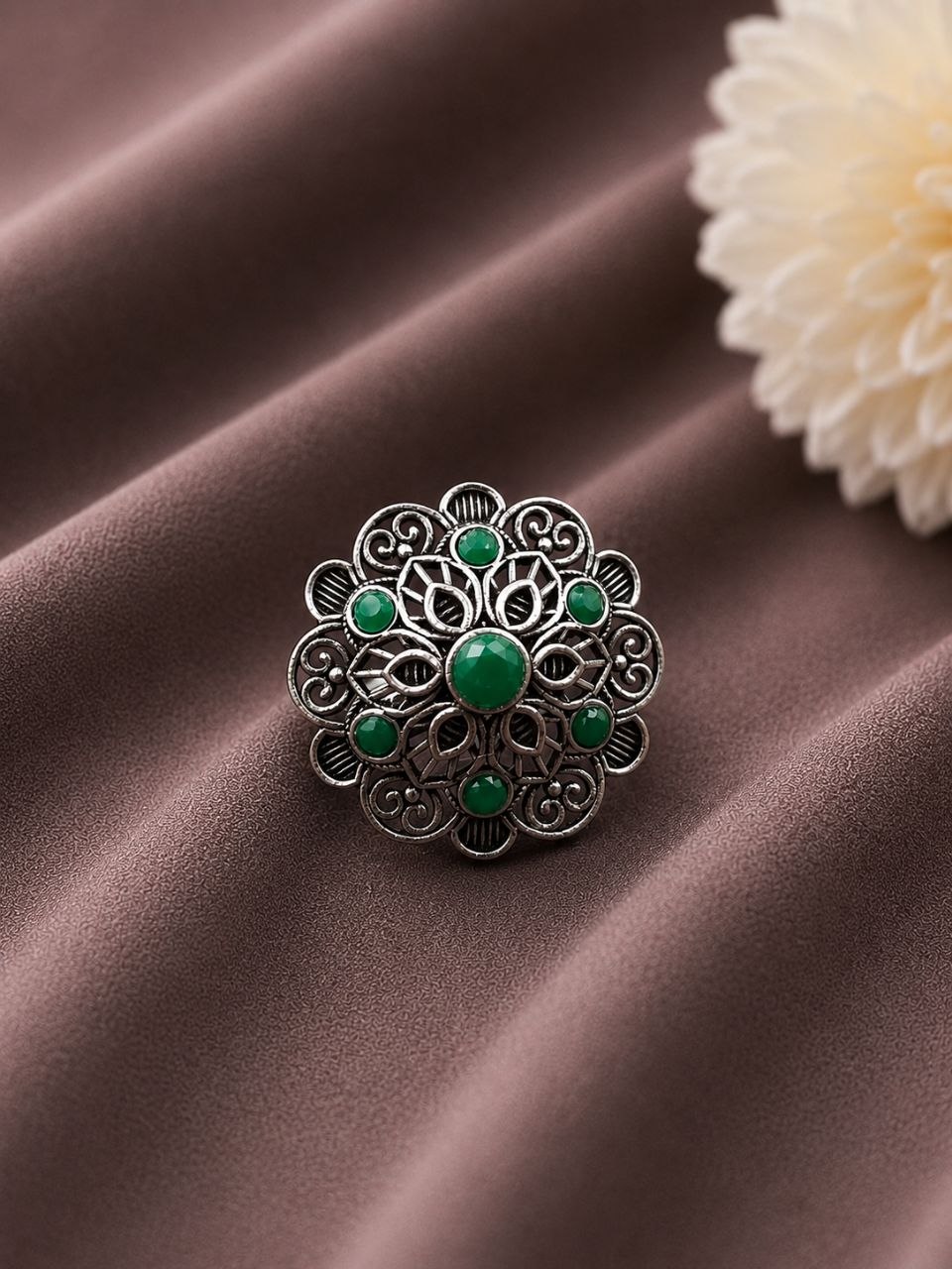 Silver Floral Ring Gorgeous Design for Beautiful Everyday Wear 3 Silver Floral Ring stylish brass jewelry design