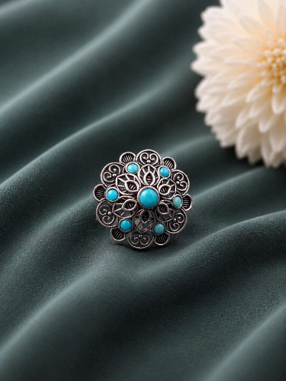 Silver Floral Ring Gorgeous Design for Beautiful Everyday Wear 5 Silver Floral Ring stylish brass jewelry design