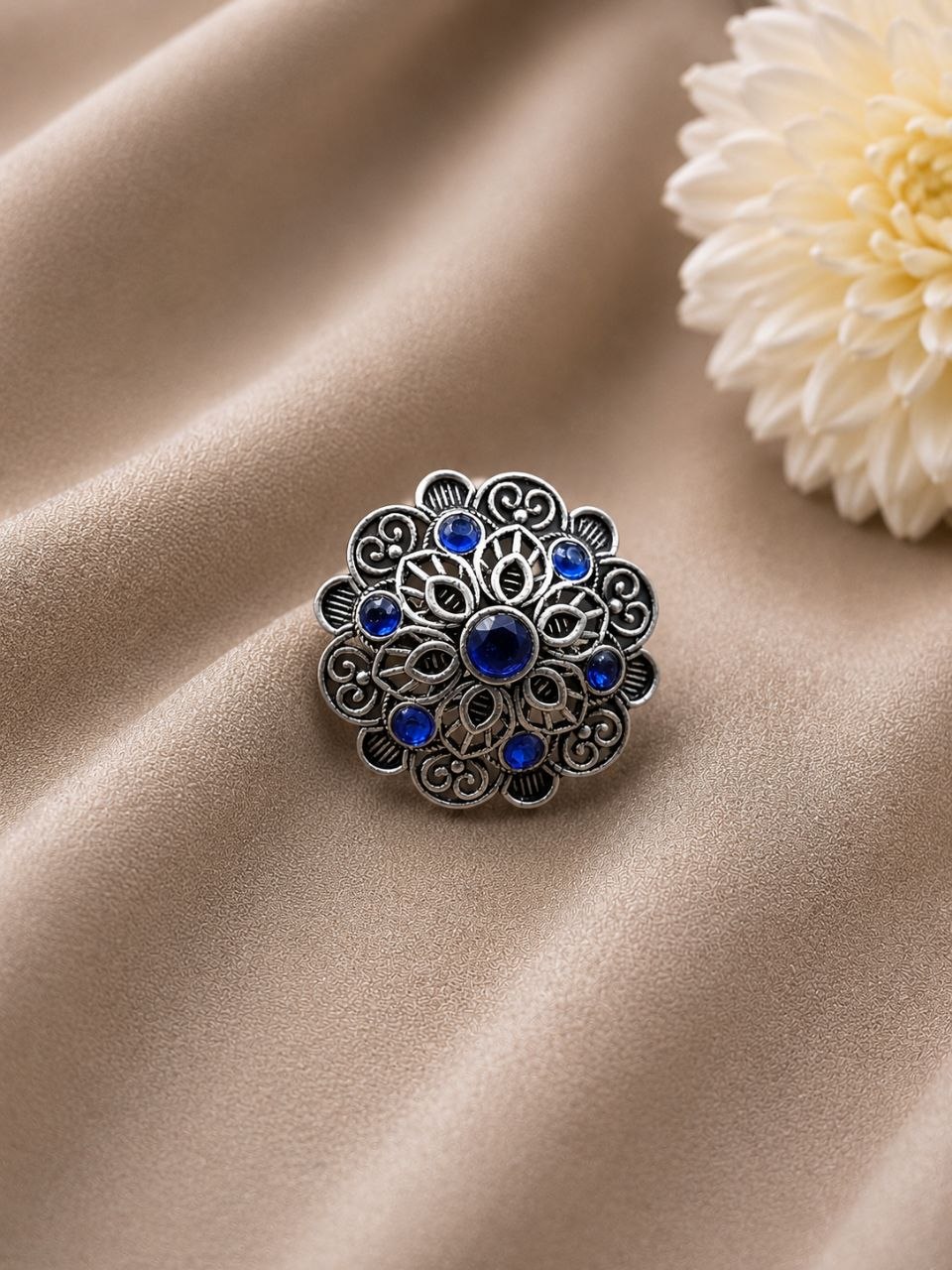 Silver Floral Ring Gorgeous Design for Beautiful Everyday Wear 6 Silver Floral Ring stylish brass jewelry design