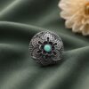 Floral Silver Ring stylish brass jewelry design