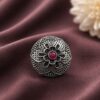Floral Silver Ring stylish brass jewelry design