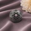 Floral Silver Ring stylish brass jewelry design