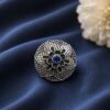 Floral Silver Ring stylish brass jewelry design