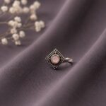 Silver Square Nose Pin Geometric Design for Stylish Traditional Wear - ''BabyPink''