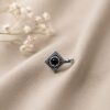 Silver Square Nose Pin stylish brass jewelry design