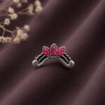 Designer Leaf Nose Pin Elegant Design for Stylish Ethnic Wear - "Red"