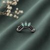 Designer Leaf Nose Pin stylish brass jewelry design